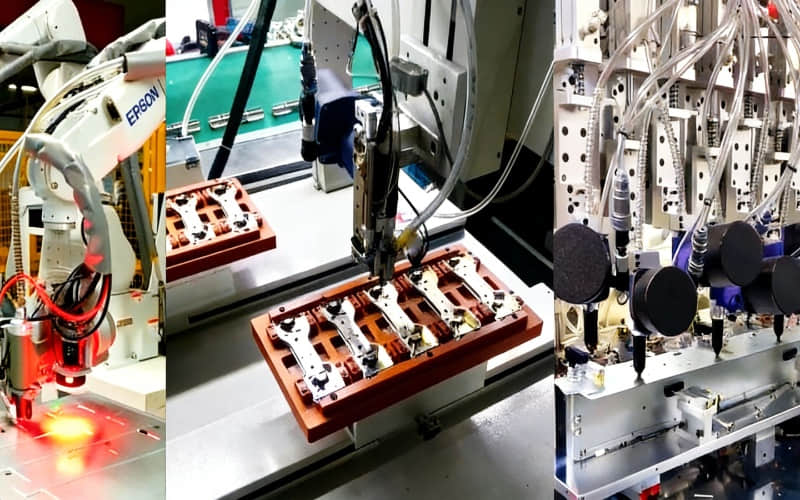 Integrated automatic riveting production line